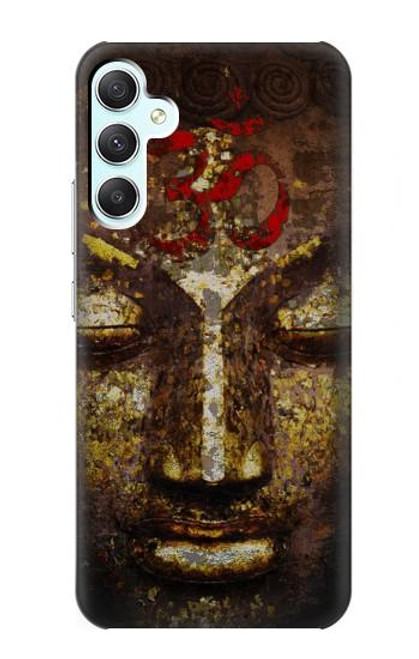 W3874 Buddha Face Ohm Symbol Hülle Schutzhülle Taschen und Leder Flip für Samsung Galaxy A34 5G