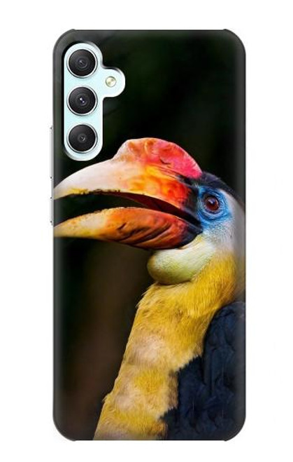 W3876 Colorful Hornbill Hülle Schutzhülle Taschen und Leder Flip für Samsung Galaxy A34 5G