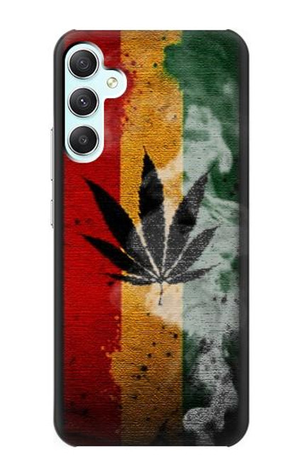 W3890 Reggae Rasta Flag Smoke Hülle Schutzhülle Taschen und Leder Flip für Samsung Galaxy A34 5G