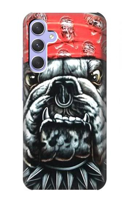 W0100 Bulldog American Football Hülle Schutzhülle Taschen und Leder Flip für Samsung Galaxy A54 5G