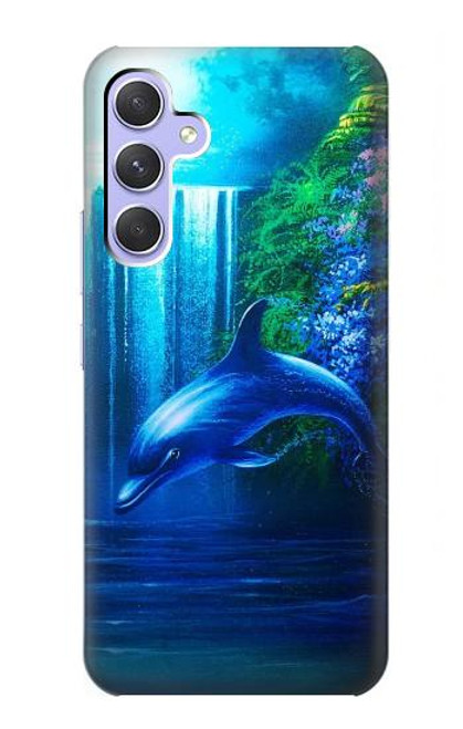 W0385 Dolphin Hülle Schutzhülle Taschen und Leder Flip für Samsung Galaxy A54 5G