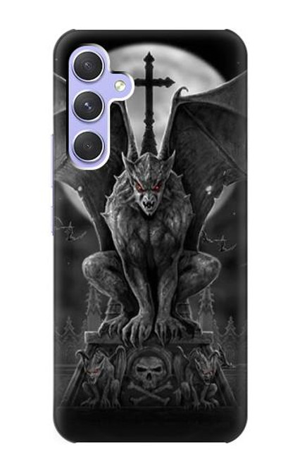 W0850 Gargoyle Devil Demon Hülle Schutzhülle Taschen und Leder Flip für Samsung Galaxy A54 5G