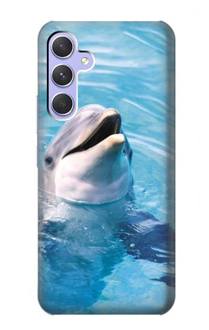 W1291 Dolphin Hülle Schutzhülle Taschen und Leder Flip für Samsung Galaxy A54 5G