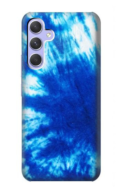 W1869 Tie Dye Blue Hülle Schutzhülle Taschen und Leder Flip für Samsung Galaxy A54 5G