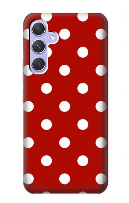 W2951 Red Polka Dots Hülle Schutzhülle Taschen und Leder Flip für Samsung Galaxy A54 5G