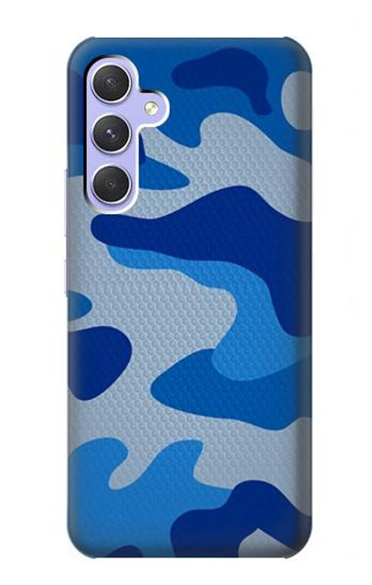 W2958 Army Blue Camo Camouflage Hülle Schutzhülle Taschen und Leder Flip für Samsung Galaxy A54 5G