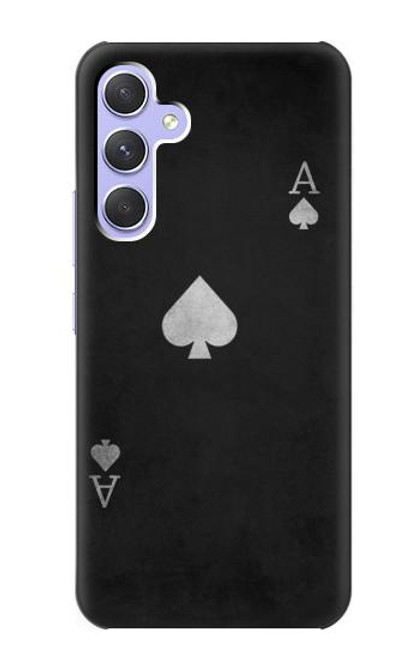 W3152 Black Ace of Spade Hülle Schutzhülle Taschen und Leder Flip für Samsung Galaxy A54 5G