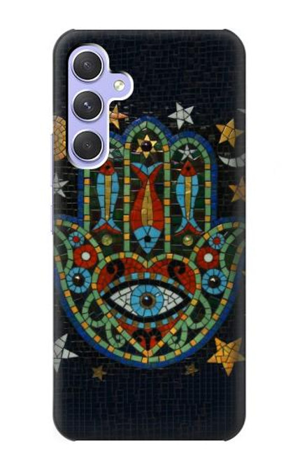 W3175 Hamsa Hand Mosaics Hülle Schutzhülle Taschen und Leder Flip für Samsung Galaxy A54 5G