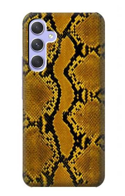 W3365 Yellow Python Skin Graphic Print Hülle Schutzhülle Taschen und Leder Flip für Samsung Galaxy A54 5G
