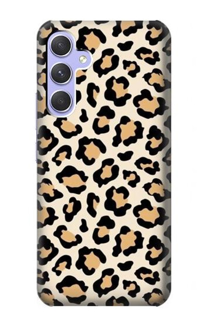 W3374 Fashionable Leopard Seamless Pattern Hülle Schutzhülle Taschen und Leder Flip für Samsung Galaxy A54 5G