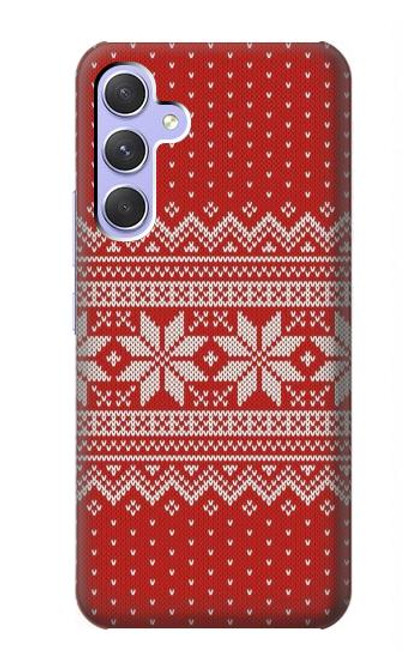W3384 Winter Seamless Knitting Pattern Hülle Schutzhülle Taschen und Leder Flip für Samsung Galaxy A54 5G