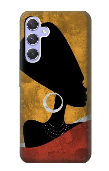 W3453 African Queen Nefertiti Silhouette Hülle Schutzhülle Taschen und Leder Flip für Samsung Galaxy A54 5G