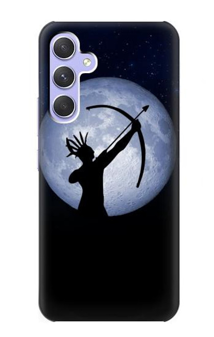 W3489 Indian Hunter Moon Hülle Schutzhülle Taschen und Leder Flip für Samsung Galaxy A54 5G