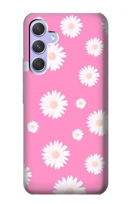 W3500 Pink Floral Pattern Hülle Schutzhülle Taschen und Leder Flip für Samsung Galaxy A54 5G