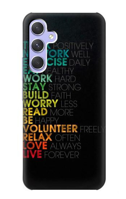 W3523 Think Positive Words Quotes Hülle Schutzhülle Taschen und Leder Flip für Samsung Galaxy A54 5G