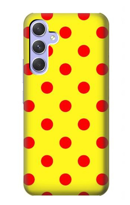 W3526 Red Spot Polka Dot Hülle Schutzhülle Taschen und Leder Flip für Samsung Galaxy A54 5G