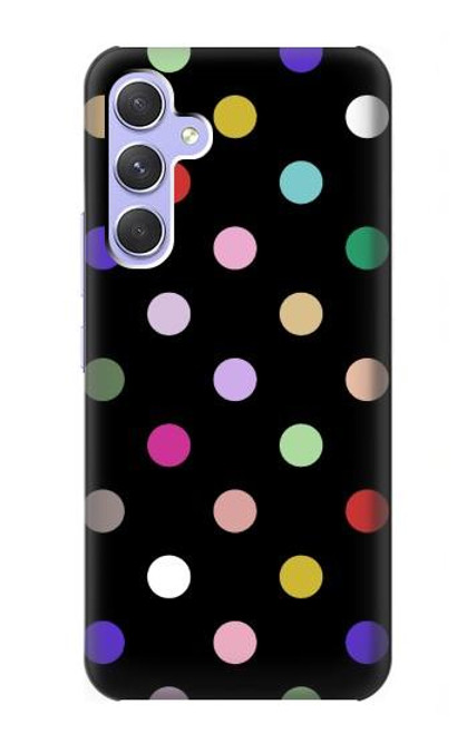 W3532 Colorful Polka Dot Hülle Schutzhülle Taschen und Leder Flip für Samsung Galaxy A54 5G