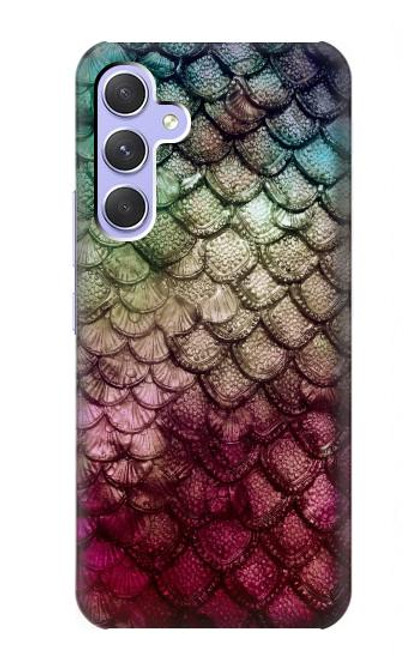 W3539 Mermaid Fish Scale Hülle Schutzhülle Taschen und Leder Flip für Samsung Galaxy A54 5G
