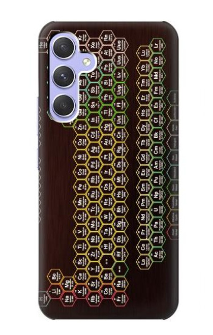 W3544 Neon Honeycomb Periodic Table Hülle Schutzhülle Taschen und Leder Flip für Samsung Galaxy A54 5G