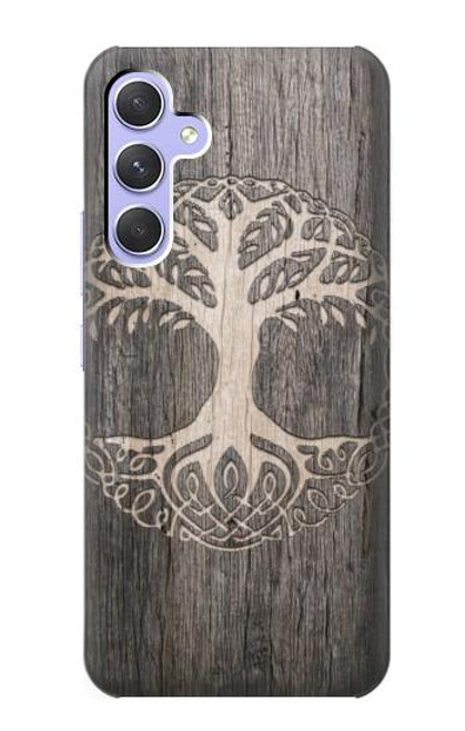 W3591 Viking Tree of Life Symbol Hülle Schutzhülle Taschen und Leder Flip für Samsung Galaxy A54 5G