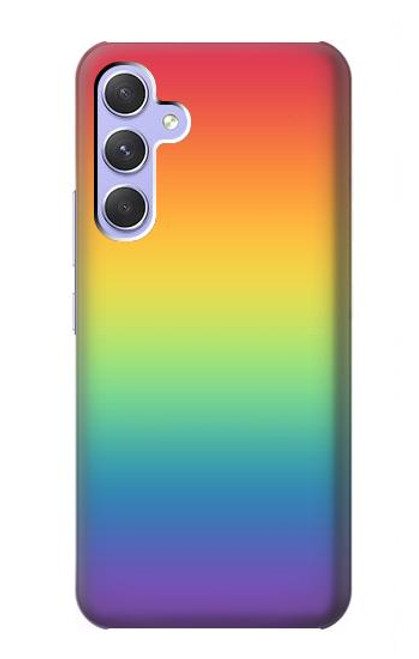 W3698 LGBT Gradient Pride Flag Hülle Schutzhülle Taschen und Leder Flip für Samsung Galaxy A54 5G