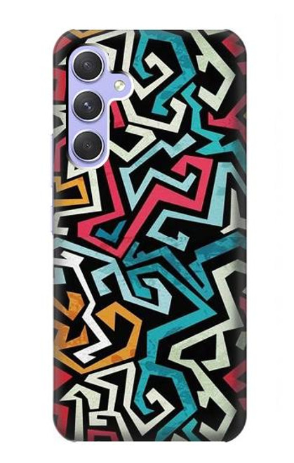 W3712 Pop Art Pattern Hülle Schutzhülle Taschen und Leder Flip für Samsung Galaxy A54 5G