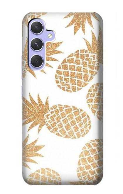 W3718 Seamless Pineapple Hülle Schutzhülle Taschen und Leder Flip für Samsung Galaxy A54 5G