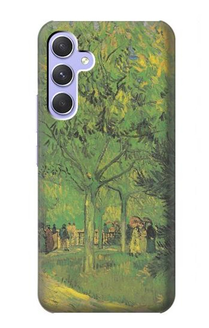 W3748 Van Gogh A Lane in a Public Garden Hülle Schutzhülle Taschen und Leder Flip für Samsung Galaxy A54 5G