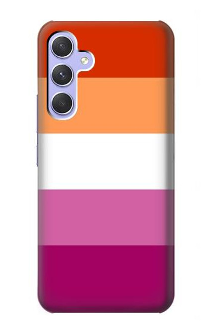 W3887 Lesbian Pride Flag Hülle Schutzhülle Taschen und Leder Flip für Samsung Galaxy A54 5G