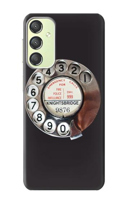 W0059 Retro Rotary Phone Dial On Hülle Schutzhülle Taschen und Leder Flip für Samsung Galaxy A24 4G