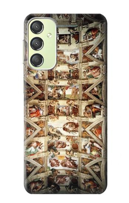 W0177 Michelangelo Chapel ceiling Hülle Schutzhülle Taschen und Leder Flip für Samsung Galaxy A24 4G