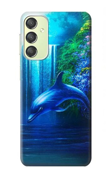 W0385 Dolphin Hülle Schutzhülle Taschen und Leder Flip für Samsung Galaxy A24 4G