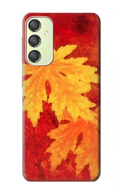 W0479 Maple Leaf Hülle Schutzhülle Taschen und Leder Flip für Samsung Galaxy A24 4G