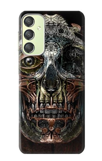 W1685 Steampunk Skull Head Hülle Schutzhülle Taschen und Leder Flip für Samsung Galaxy A24 4G