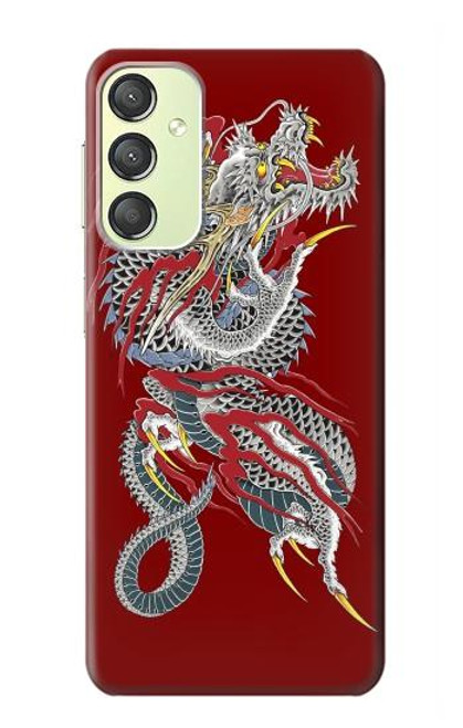 W2104 Yakuza Dragon Tattoo Hülle Schutzhülle Taschen und Leder Flip für Samsung Galaxy A24 4G