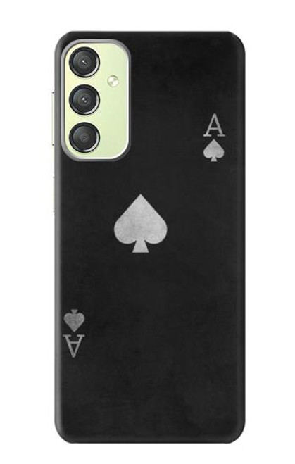 W3152 Black Ace of Spade Hülle Schutzhülle Taschen und Leder Flip für Samsung Galaxy A24 4G