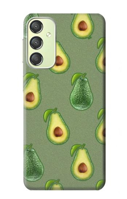 W3285 Avocado Fruit Pattern Hülle Schutzhülle Taschen und Leder Flip für Samsung Galaxy A24 4G