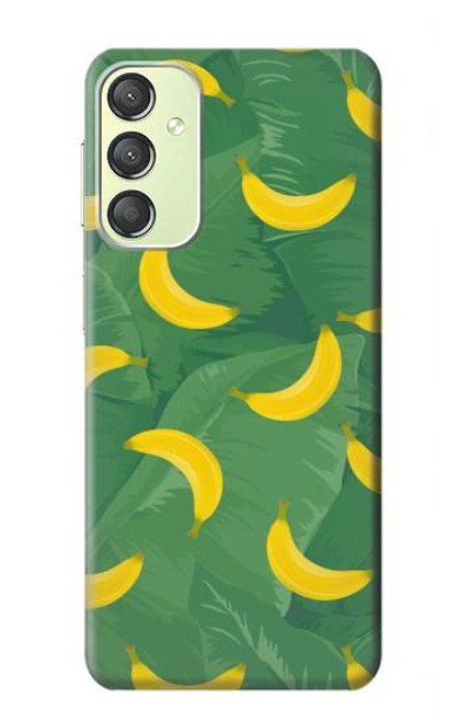 W3286 Banana Fruit Pattern Hülle Schutzhülle Taschen und Leder Flip für Samsung Galaxy A24 4G