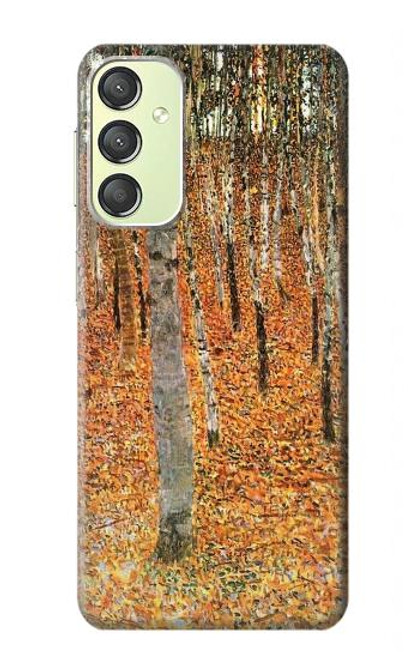 W3380 Gustav Klimt Birch Forest Hülle Schutzhülle Taschen und Leder Flip für Samsung Galaxy A24 4G