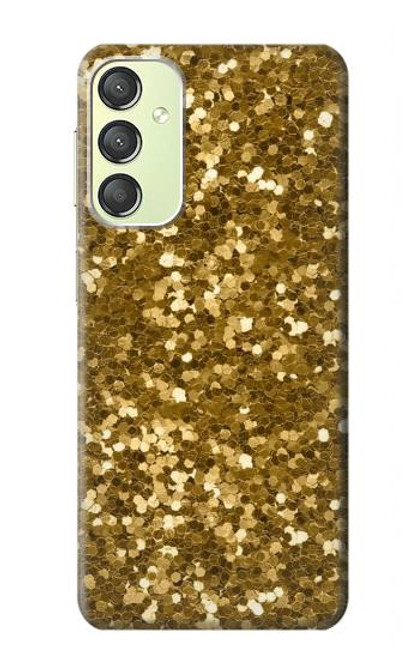 W3388 Gold Glitter Graphic Print Hülle Schutzhülle Taschen und Leder Flip für Samsung Galaxy A24 4G