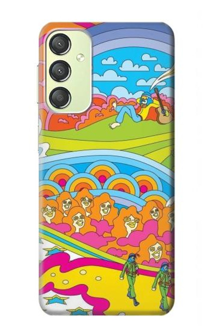 W3407 Hippie Art Hülle Schutzhülle Taschen und Leder Flip für Samsung Galaxy A24 4G