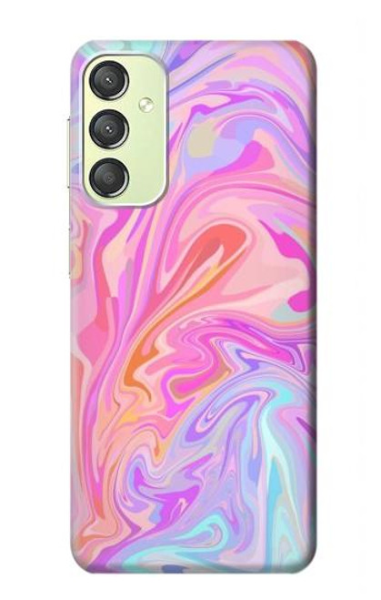 W3444 Digital Art Colorful Liquid Hülle Schutzhülle Taschen und Leder Flip für Samsung Galaxy A24 4G