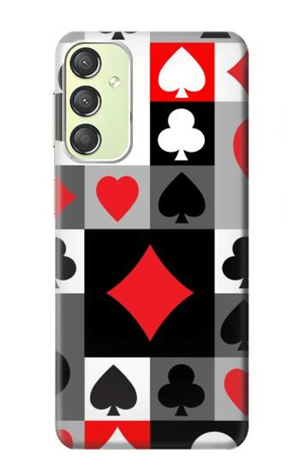 W3463 Poker Card Suit Hülle Schutzhülle Taschen und Leder Flip für Samsung Galaxy A24 4G