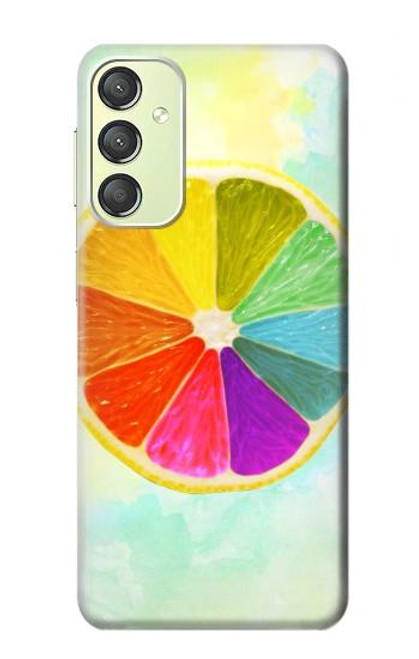 W3493 Colorful Lemon Hülle Schutzhülle Taschen und Leder Flip für Samsung Galaxy A24 4G