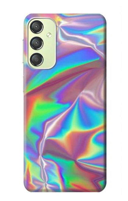 W3597 Holographic Photo Printed Hülle Schutzhülle Taschen und Leder Flip für Samsung Galaxy A24 4G