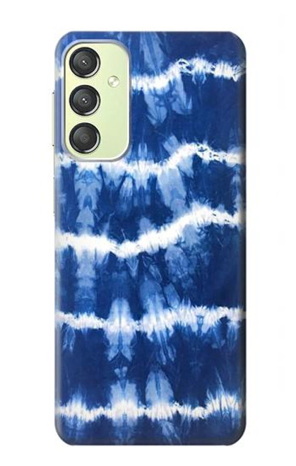 W3671 Blue Tie Dye Hülle Schutzhülle Taschen und Leder Flip für Samsung Galaxy A24 4G