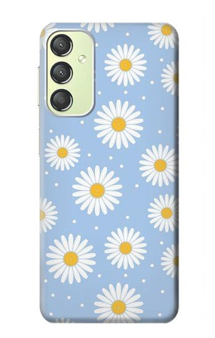 W3681 Daisy Flowers Pattern Hülle Schutzhülle Taschen und Leder Flip für Samsung Galaxy A24 4G