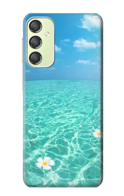 W3720 Summer Ocean Beach Hülle Schutzhülle Taschen und Leder Flip für Samsung Galaxy A24 4G