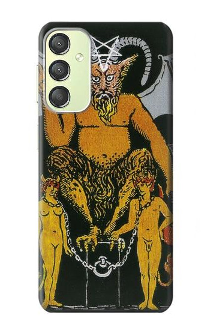 W3740 Tarot Card The Devil Hülle Schutzhülle Taschen und Leder Flip für Samsung Galaxy A24 4G