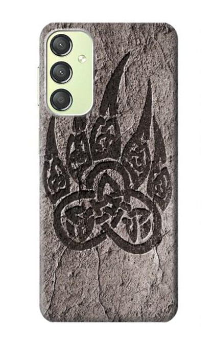 W3832 Viking Norse Bear Paw Berserkers Rock Hülle Schutzhülle Taschen und Leder Flip für Samsung Galaxy A24 4G
